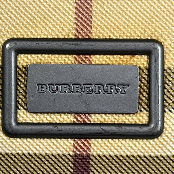 BURBERRY Checker Medium Tote Bag Beige/Brown Inside zipper pocket Purse PVC - Picture 3 of 16
